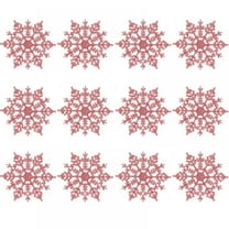 12Pcs/Set White Snowflake Ornaments Plastic Glitter Snow Flakes Ornaments for Winter Christmas Tree Decorations Craft Snowflakes