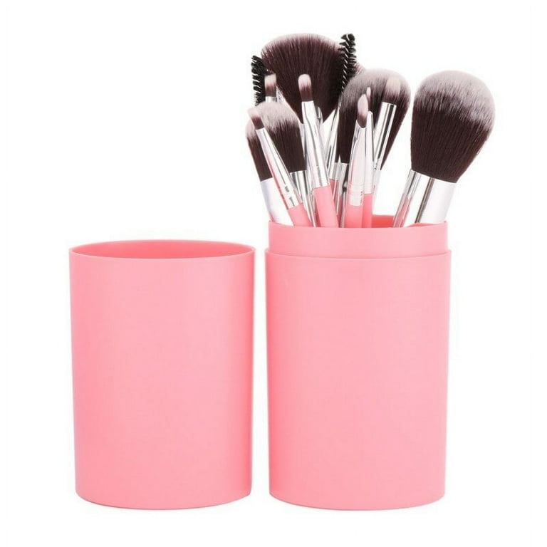 Makeup Brushes Set Cosmetic Red Cylinder Leather Case 12Pcs Makeup Brushes Set Cosmetic Red Cylinder Leather Case 12Pcs