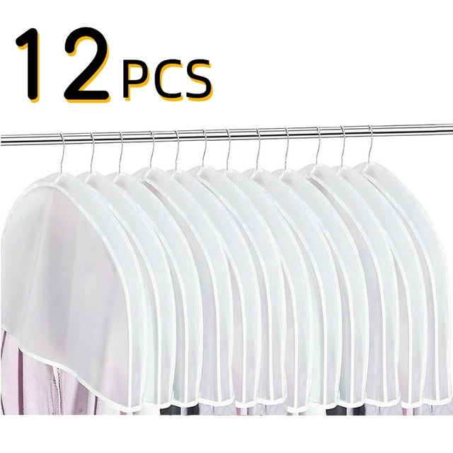 12Pcs Shoulder Covers Vinyl Hanger Covers for Closet Clothes Storage