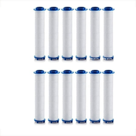 12Pcs Shower Filter for Handheld Shower Head, 3.7x0.9inch Replacement Filters for Hard Water Remove Chlorine and Harmful Substances, White
