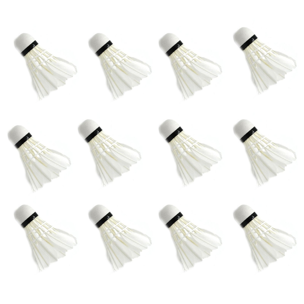12Pcs Shuttlecocks with Durability Stability & Balance Badminton