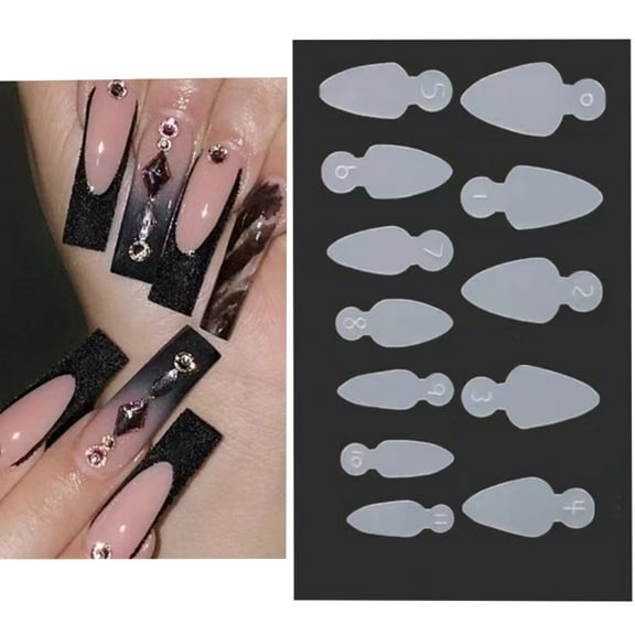 12Pcs Sided French Nail Forms Sticker Resin French Line Sticker Nail Extension Forms Guide Stickers for Nail Design