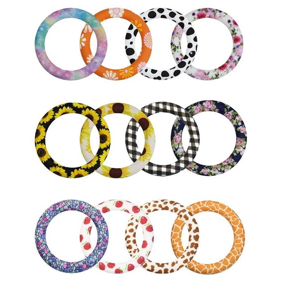 12Pcs Silicone Beadable O Rings Bulk 65mm Round Silicone Beads Loop
