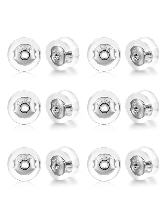 12Pcs Silicone Earring Backs Soft Clear Earring Safety Backs Secure Comfortable Earring Stoppers for Studs Drops Hooks Daily Wear Travel Jewelry Accessories