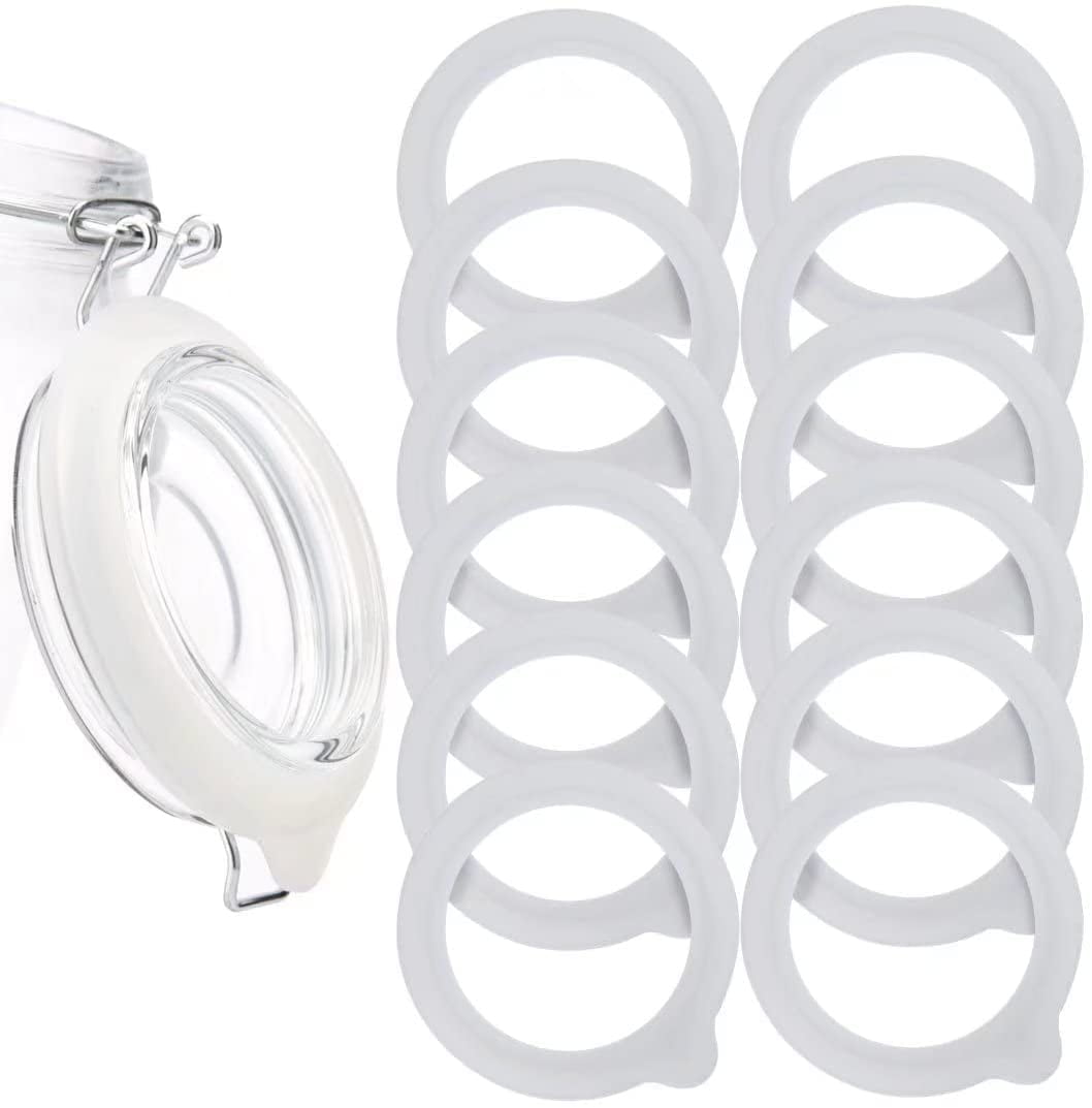 12Pcs Silicone Jar Gaskets Replacement, Leak Proof Silicone Gasket