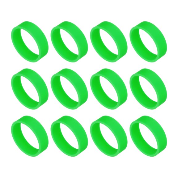12Pcs Silicone Rubber Bands,20mm/0.8inch Rubber Bands Rings Cable Ties for Cord Wrapping Bag Wraps, Green