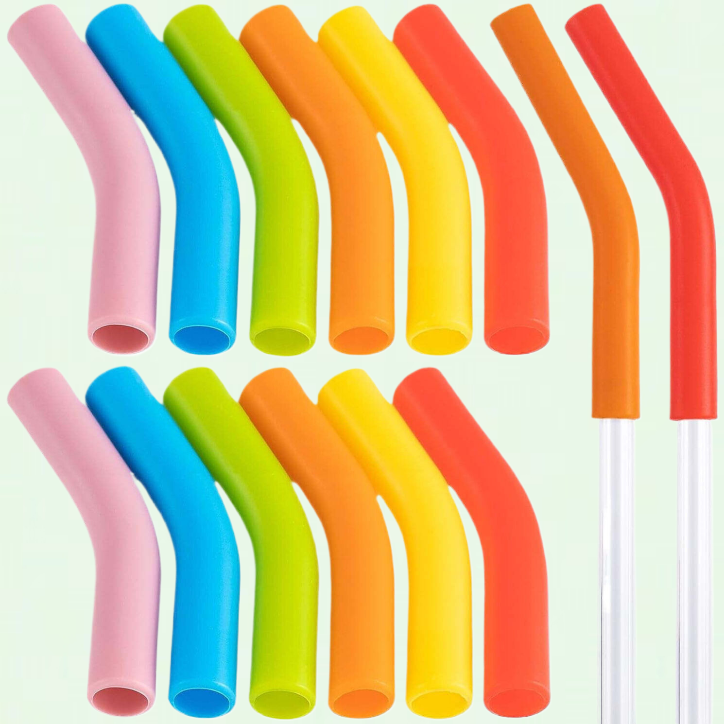 12Pcs Silicone Straw Tips, 5/16