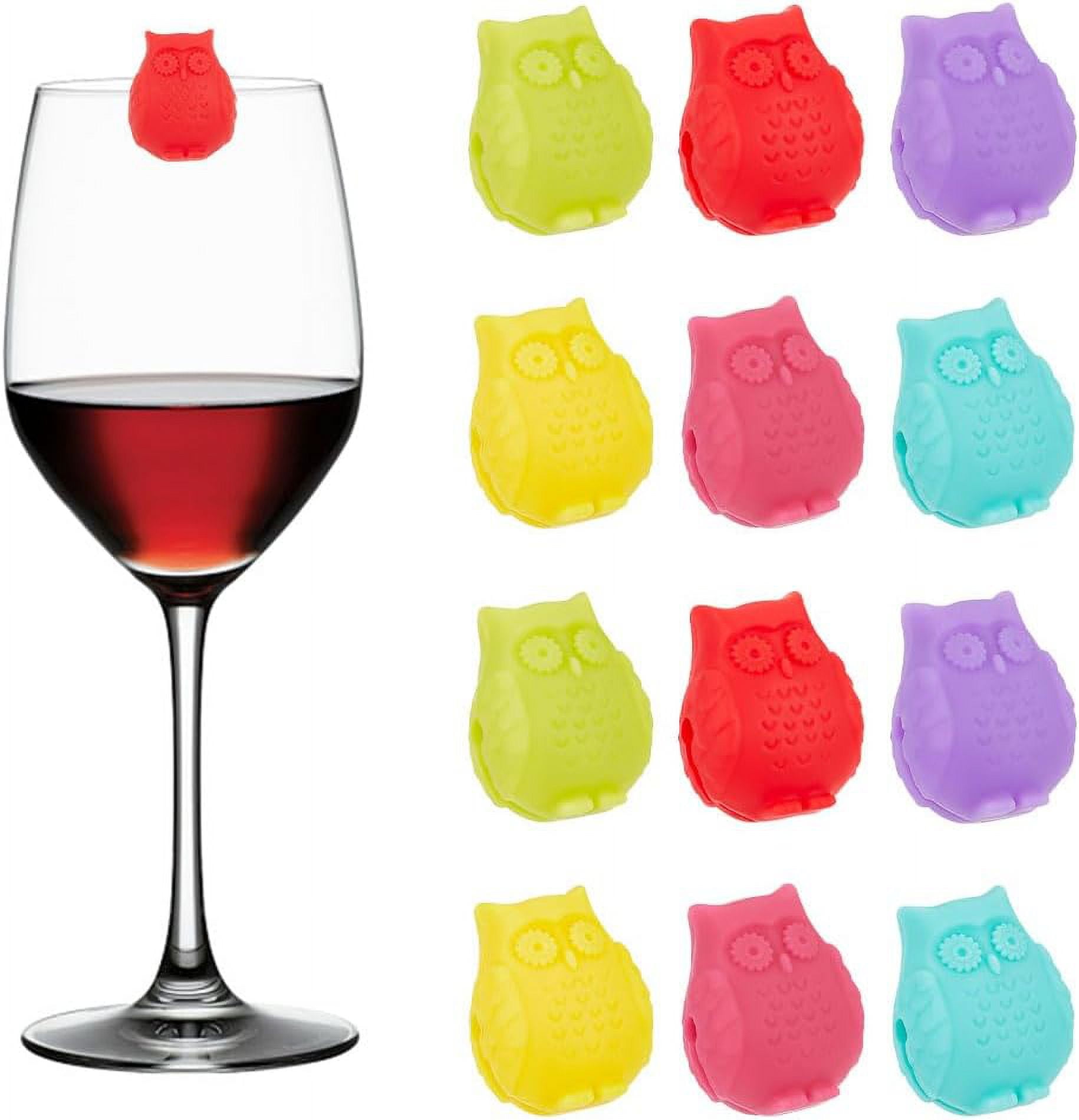 Stem Spring: Set Of 6 Multicolored Coil Shaped Silicone Wine Glass Marker Charms By True Zoo: Wine Glass Tags