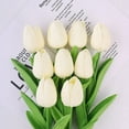 thumbnail image 1 of 12Pcs Simulated Tulips, Cyenie Milky White 6 Bunches of Artificial Decorative Tulips, Artificial Flower Decorative Centerpiece for Living Room Dining Table Wedding and Photography, 1 of 7