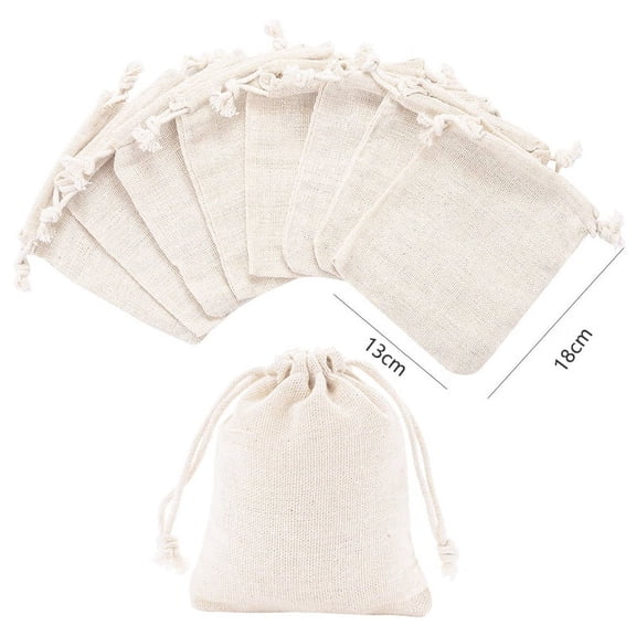12Pcs Small Cotton Drawstring Bags Reusable Muslin Cloth Gift Candy Favor Bag Jewelry Pouches for Wedding DIY Craft Soaps Herbs Tea Spice Bean Sachets Christmas