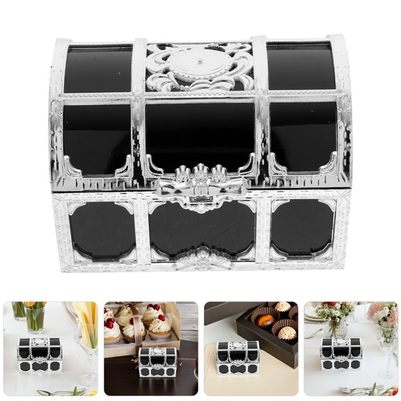 12Pcs Small Plated Silver Pirate Treasure Chest for Versatile Storage and Party Use
