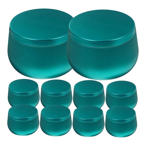 12Pcs Small Storage Box with Lid Candle Making Tins Sealed Cans Wedding Gift Tin Tinplate Jewelry Green iron