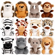 PANGTON VILLA 12-Pack Small Plush Forest Animal Toys for Kids, Decor, Gift, Hanging