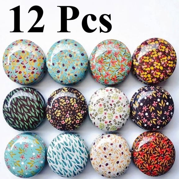 12Pcs Small Tins with Lids 20ml/0.7oz, Metal Small Pill Case, Salve Tins Lip Balm Containers, Refillable Tin Jars for Medicine Lotion Lip Scrub Cosmetic Jewelry, Flower