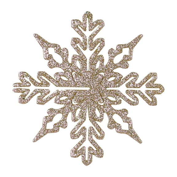 12Pcs Snowflakes Christmas Ornaments - 4'' Glittered Snowflakes Decorations Christmas Hanging Snowflake Decorations for Winter Christmas Tree Decorations Craft Snowflakes(Khaki,3.9x3.9")