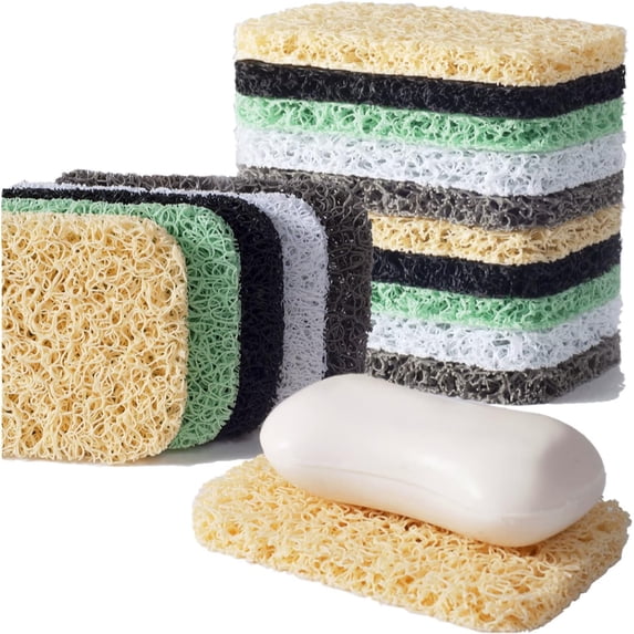 12Pcs Soap Savers Pads Soap Holder for Bar Soap Non-Slip Self Draining Soap Dish Soap Lift for Shower Kitchen Bathroom, 4.5x3x0.4 inch