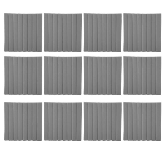 12Pcs SoundAbsorption Panels 8 Grooves Triangle Acoustic Foam Sound Proof Material(Gris )