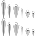 thumbnail image 1 of 12Pcs Stainless Steel Cone Charm Metal Pendants Silver Bead Pendants Vintage Cone Shape Dangle Charms, 1 of 8
