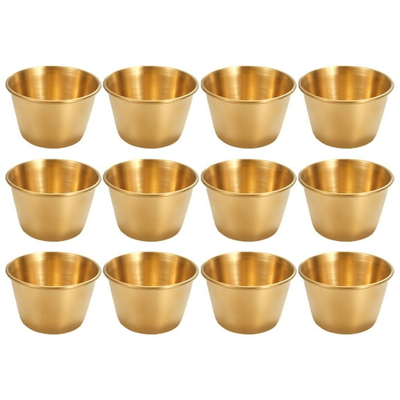 12Pcs Stainless Steel Sauce Cups 2.7 oz, Dipping Sauce Cups, Individual Condiment Cups/Portion Cups/Ramekins