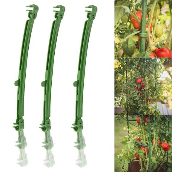 12Pcs Stake Arms for Tomato Cage 10 Inches Garden Stake Connectors Expandable Up 14in Plant Trellis Connectors Adjustable Buckle for Climbing Plants