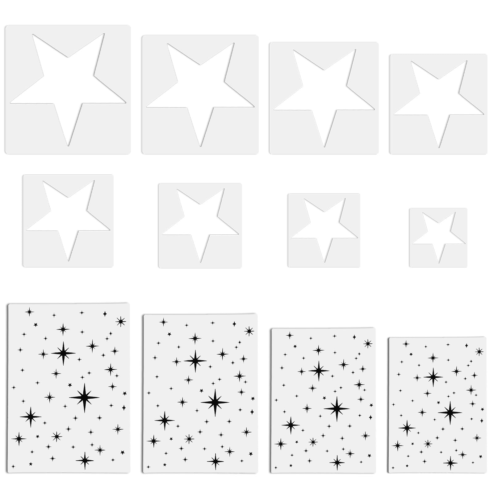 12Pcs Star Stencils for Painting, Small to Large Star Stencil Kit ...