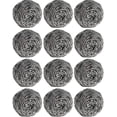 thumbnail image 1 of 12Pcs Steel Wool Scrubber Pads for Cleaning Dishes, Pans, Pots, Ovens, Grills, Sinks - Stainless Steel Scrubbers for Kitchen, 12 Pack, 1 of 7
