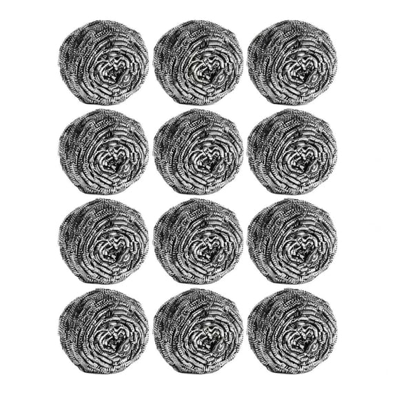 12 Pack Steel Wool Scrubber Pads, Stainless Steel Scrubbers for Cleaning Dishes, Pans, Pots, Ovens, Grills & Sinks - Kitchen Essentials