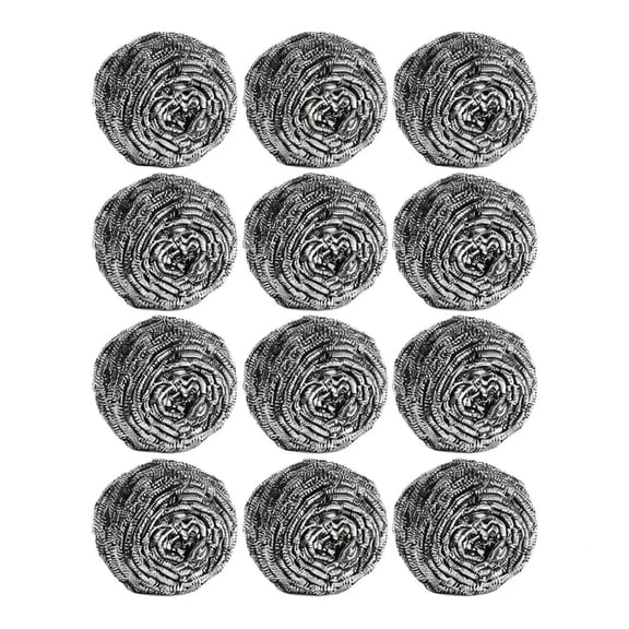 12 Pack Steel Wool Scrubber Pads, Stainless Steel Scrubbers for Cleaning Dishes, Pans, Pots, Ovens, Grills & Sinks - Kitchen Essentials