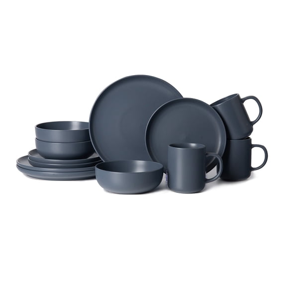 12Pcs Stoneware Dinnerware Sets with Mugs Microwave and Dishwasher Safe Stackable Matte Glaze Kitchenware