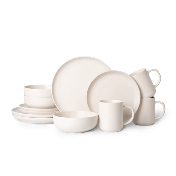 12Pcs Stoneware Dinnerware Sets with Mugs Microwave and Dishwasher Safe Stackable Matte Glaze Kitchenware