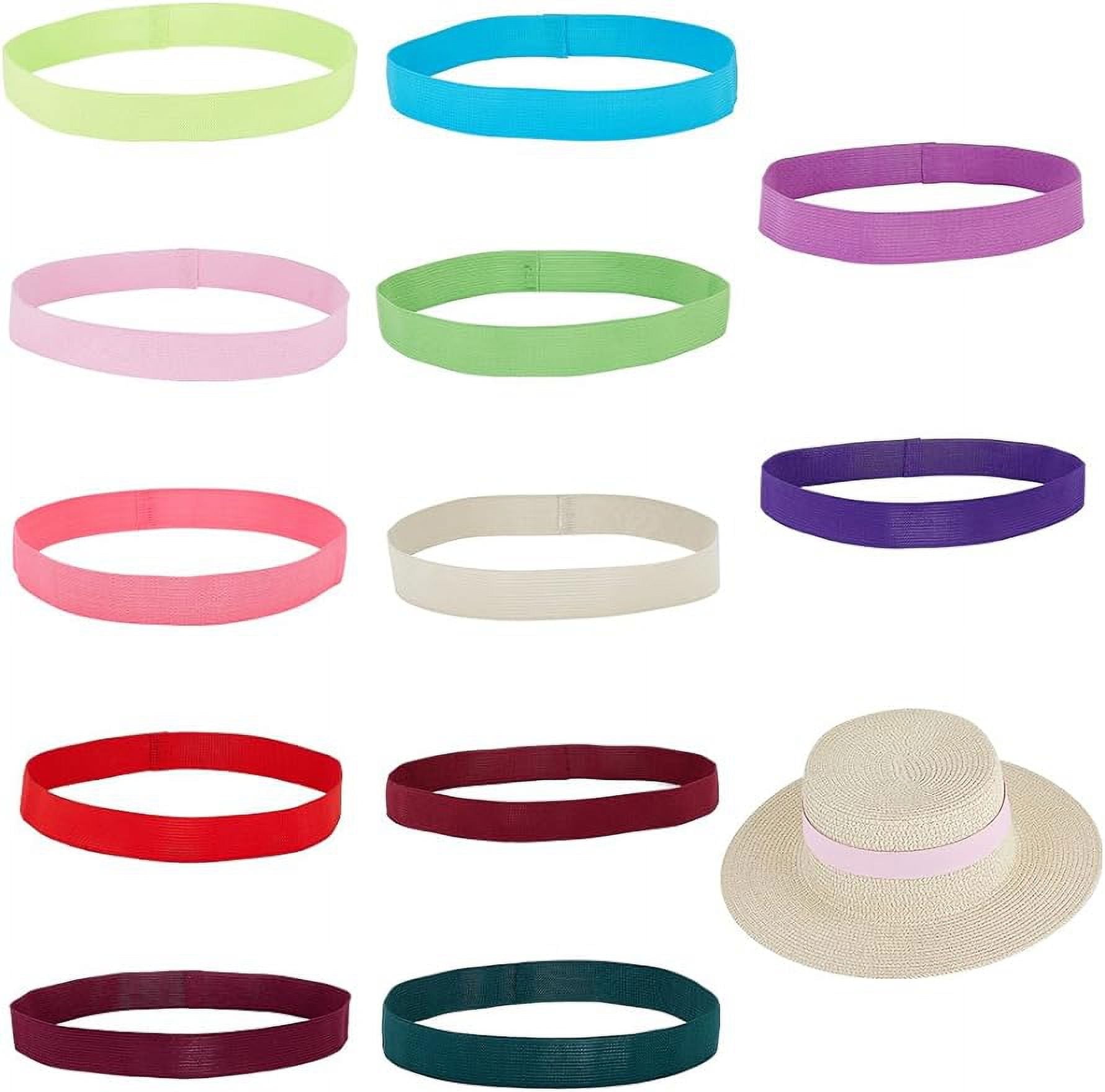 12Pcs Stretchable Hat Band Ribbons 1 Inch Wide Panama Hat Band Western