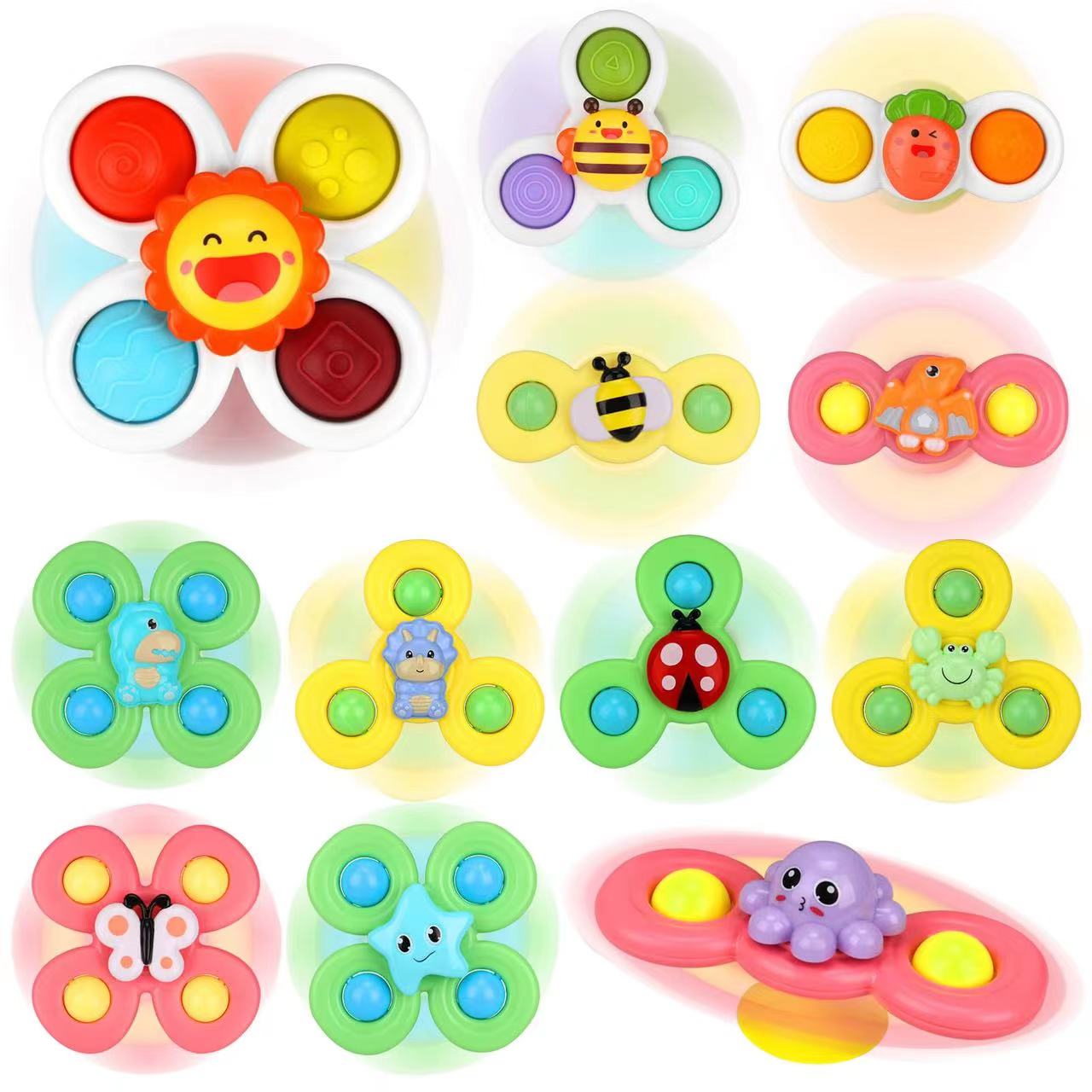 12Pcs Suction Cup Spinners for Baby, Spinning top Toddlers Toys, Infant
