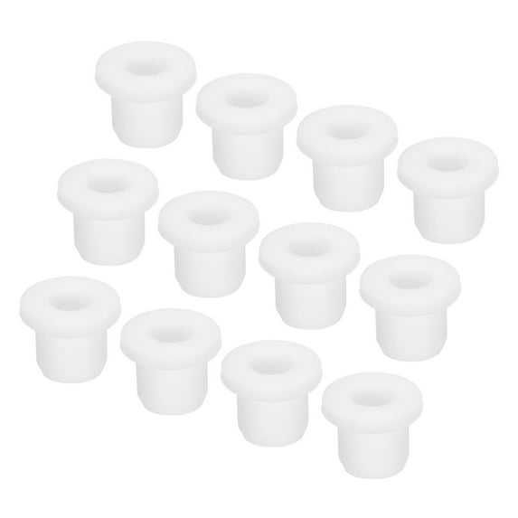 12Pcs T Type Rubber Grommet Mount Dia 10mm ID 6mm Seal Protection Flexible Hole Plugs for Cable Pipe White