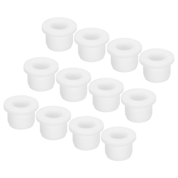 12Pcs T Type Rubber Grommet Mount Dia 14mm ID 9mm Seal Protection Flexible Hole Plugs for Cable Pipe White