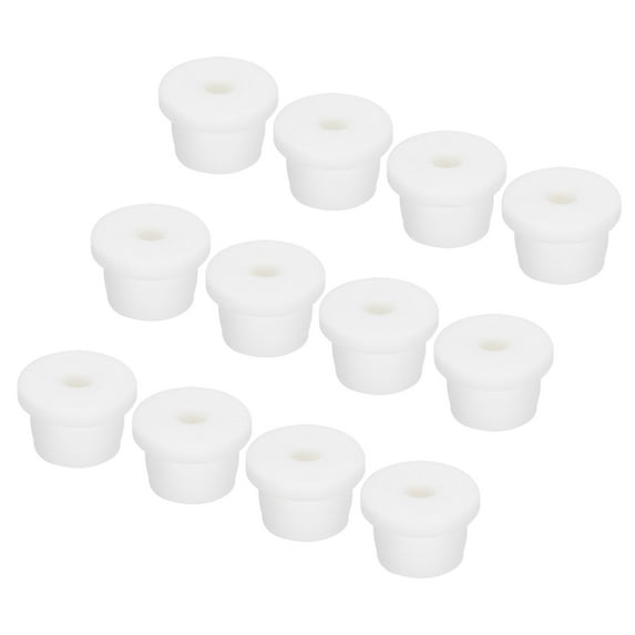 12Pcs T Type Rubber Grommet Mount Dia 15.5mm ID 5mm Seal Protection Flexible Hole Plugs for Cable Pipe White