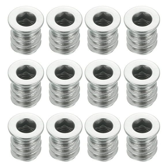 12Pcs Threaded Inserts Nuts, M4x10mm Hex Socket Drive Nut Inserts for Wood
