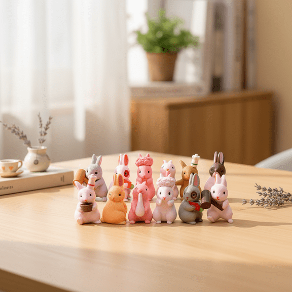 12Pcs Toy Figurines Cute Desktop Statues Creative Collectible Figures for Friends and Classmates Graduation Birthday Gifts