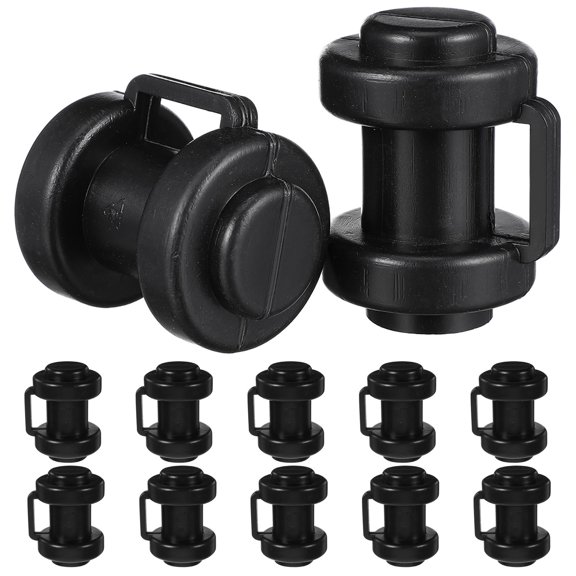 12Pcs Trampoline Pole Caps Black Plastic End Covers for Universal Net Enclosure Replacement Parts