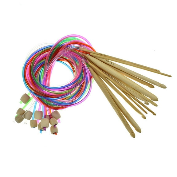 12Pcs Tunisian Crochet Hook with Cable 3.0mm-10mm Circular Knitting Needle for Knitting Blanket Tapestry Making