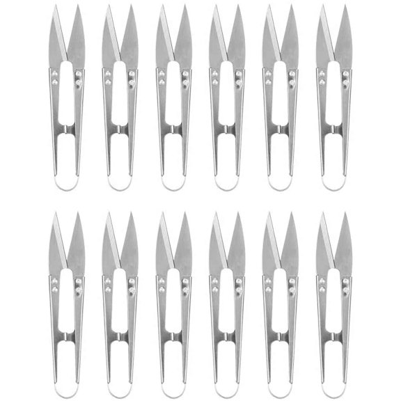 12Pcs U Sewing Scissors Stainless Steel Sewing Thread Scissors Mini Sewing Thread Cutter Cutter Snippers