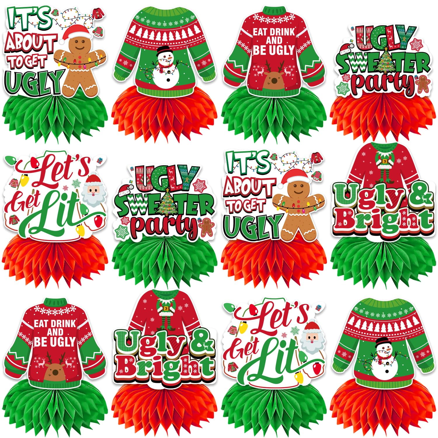 9Pcs Winnie The Pooh Theme 3D Double Side Honeycomb Centerpieces Table Toppers,Cartoon Birthday