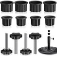 thumbnail image 1 of 12Pcs Umbrella Base Stand Hole Ring Plug Cover and Cap Umbrella Stand Replacement Part with M8 Thread Replacement Hand Knob Threaded Plastic Knobs Patio Umbrella Handle Replacement Parts, Black, 1 of 8