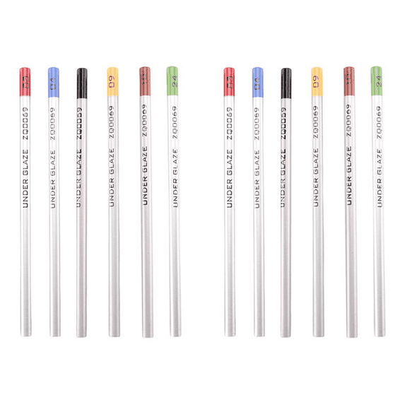 12Pcs Underglaze Pencils for Pottery for Decorating Fused Glass and Under Glaze Ceramics,12 x underglaze pencils(No.03/04/06/09/10/24)