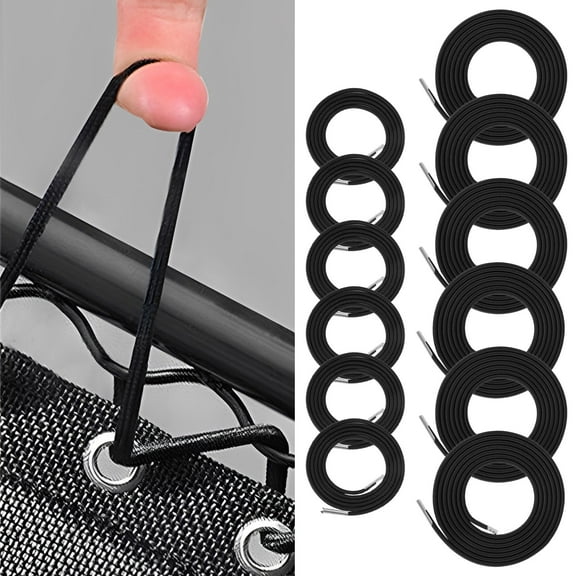 12Pcs Universal Replacement Cord for Zero Gravity Chair Elastic Cords Repair Tool Kit for Repairing Zero Gravity Chair, Recliners (Black)