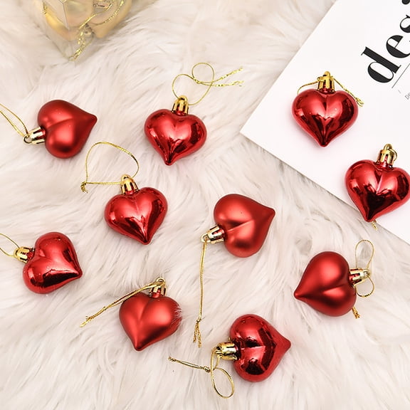 12Pcs Valentine Decorations Heart Ornaments Romantic Valentine's Day Gifts Elevate Holiday Decor Warm Crafted Designs Joyful Party Accents Indoor Outdoor Decor