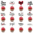thumbnail image 1 of 12Pcs Valentine's Day Cake Inserts under $5! Yrmaups 12Pcs Valentine's Day Cake Inserts, Wedding Cake Decoration Flags, Cake Topper Letter Decor, Dessert Picks for Cupcakes, Party Cake Decorations, 1 of 7