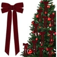 thumbnail image 1 of 12Pcs Velvet Bows for Christmas Tree - 5x10 Inch Romantic Aesthetic Decor, Premium Xmas Ornaments for Home & Party, 1 of 10