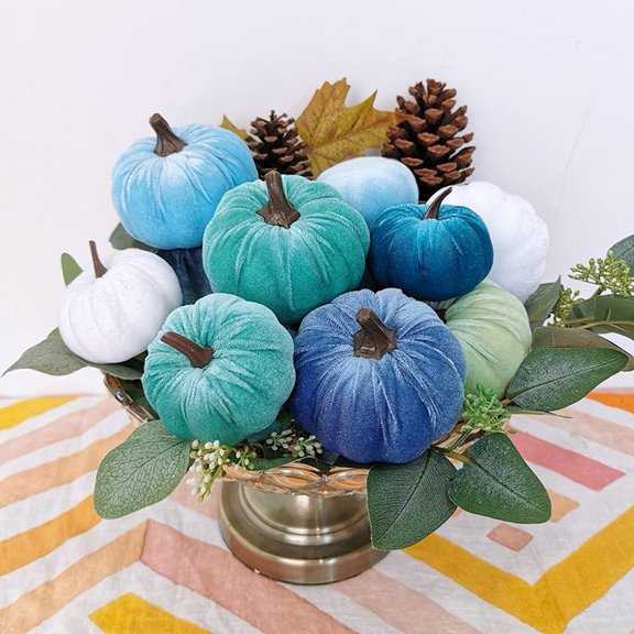 12Pcs Velvet Pumpkin,Workmanship Fall Halloween Decoration Prop