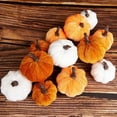 thumbnail image 1 of 12Pcs Velvet Pumpkin,Workmanship Fall Halloween Decoration Prop, 1 of 9