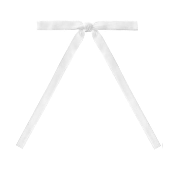 12Pcs Velvet Ribbon Bows 5x7 Inch Twist Tie Bows, Cute Bow Decor for Gift Wrapping, Craft DIY Gift, Party Favors Wedding & Christmas Decor (White)